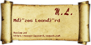 Mózes Leonárd névjegykártya