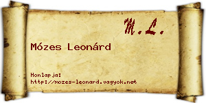 Mózes Leonárd névjegykártya