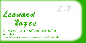 leonard mozes business card